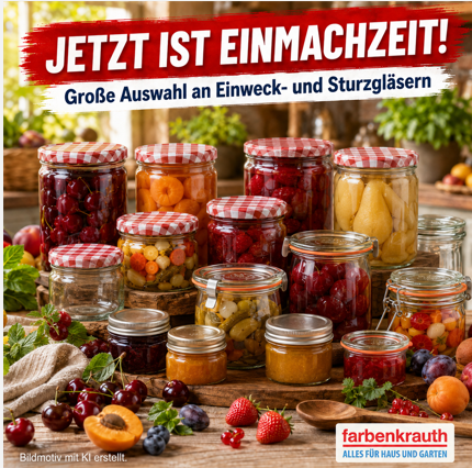 Einmachzeit große Auswahl an Einweck- und Sturzgläsern