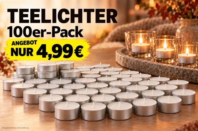 Teelichter im 100-er Pack