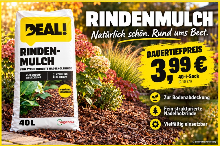 Rindenmulch, 40 Liter, Körnung: 0 – 40 mm