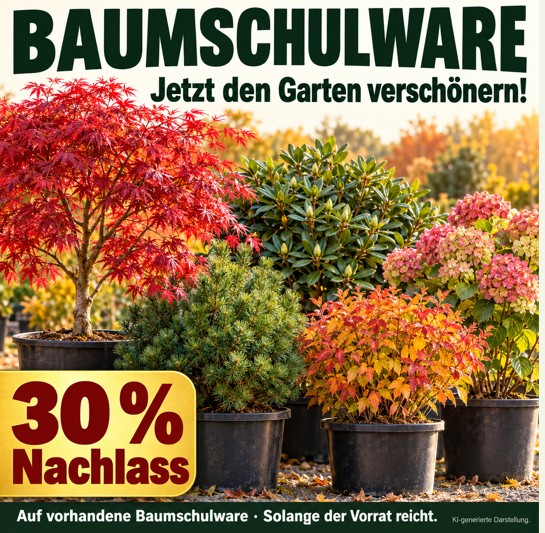 Baumschulware 30 % Nachlaß