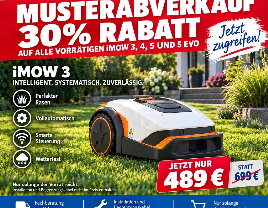 30 % Rabatt Stihl Mähroboter Musterabverkauf